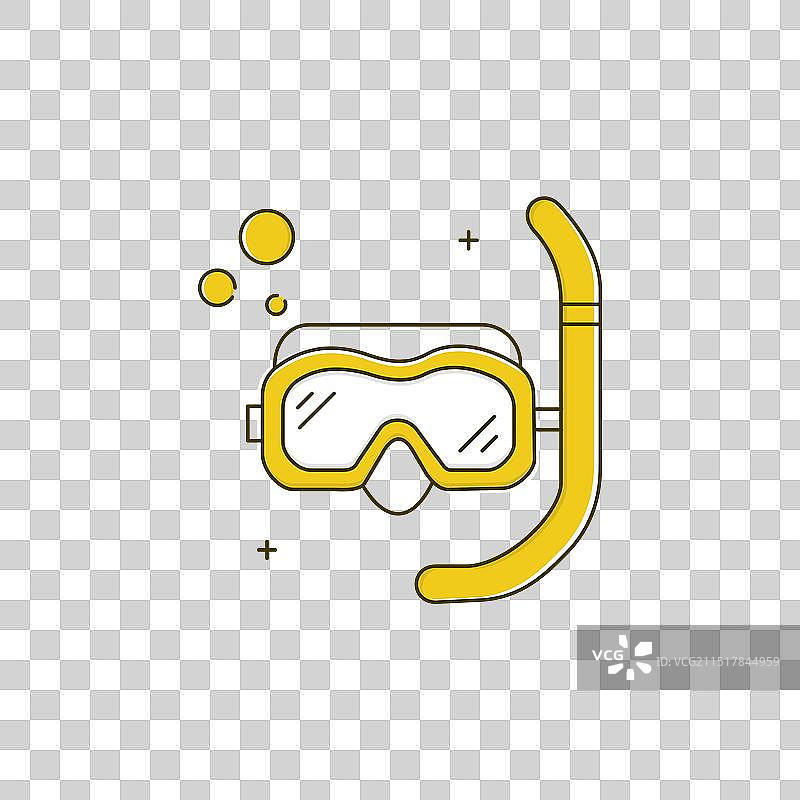 浮潜面罩游泳装备图标设计图片素材
