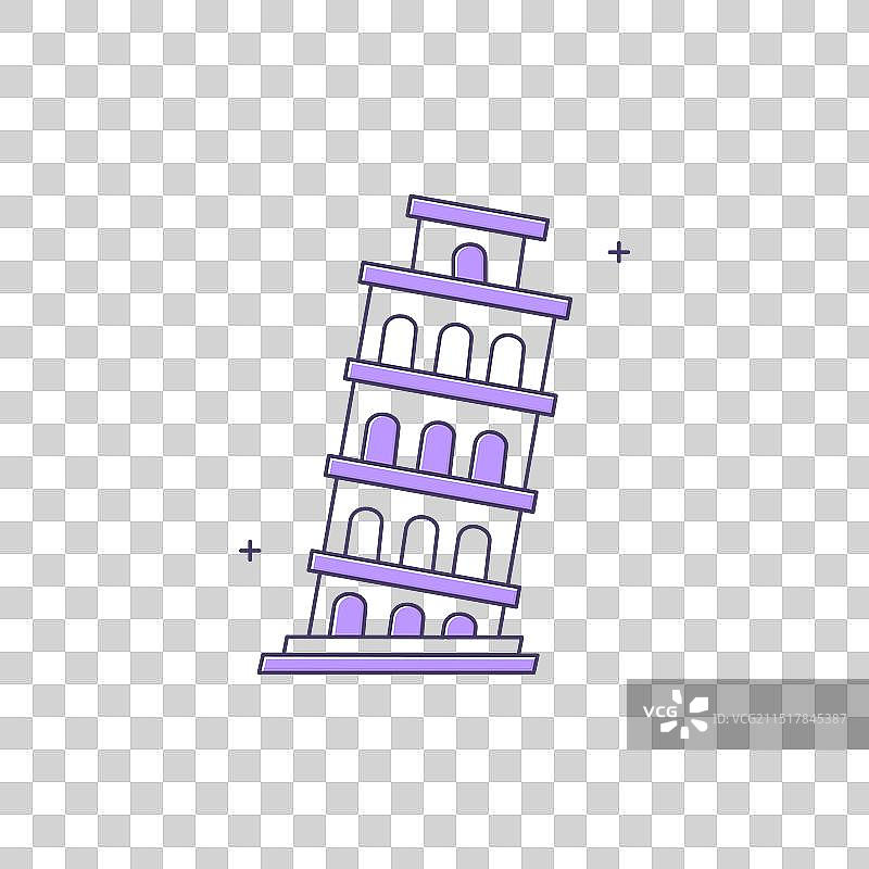 比萨斜塔图标设计图片素材