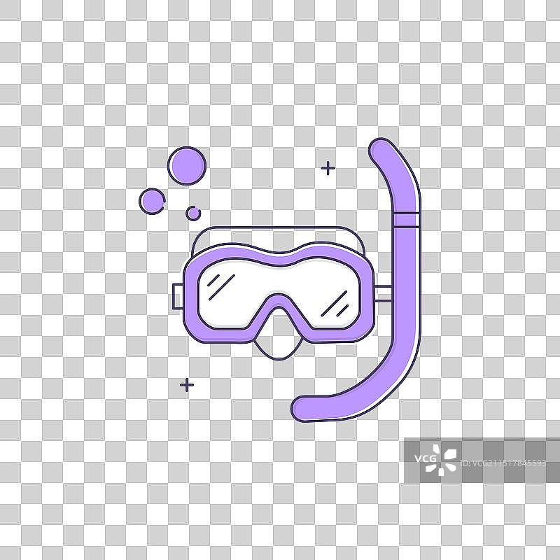 浮潜面罩游泳装备图标设计图片素材