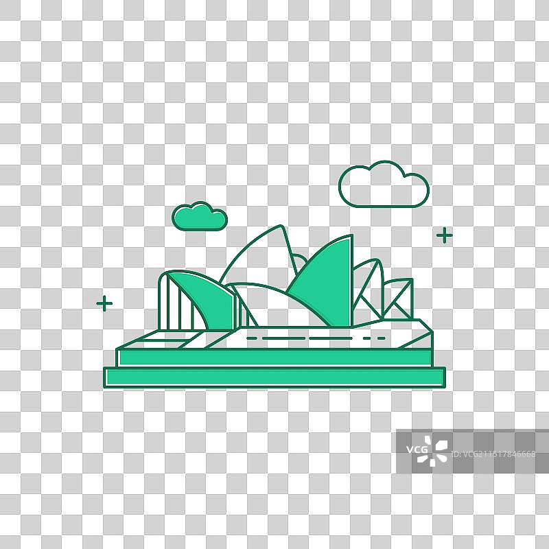 标志性歌剧院图标设计图片素材