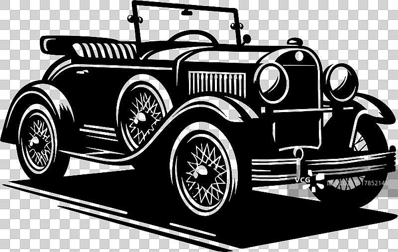 经典复古汽车剪影图片素材