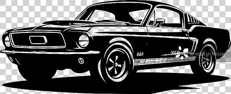 经典复古跑车剪影图片素材