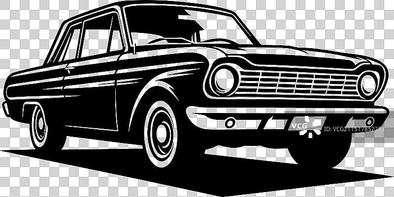 经典复古跑车剪影图片素材