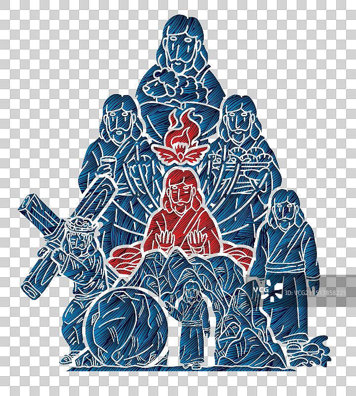 耶稣基督卡通，耶稣的奇迹图片素材