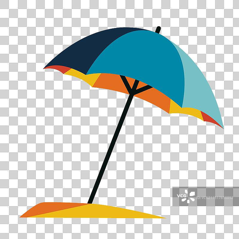 用于遮阳的彩色沙滩伞图片素材
