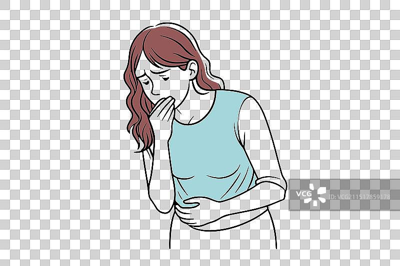 孕妇孕吐恶心症状图片素材