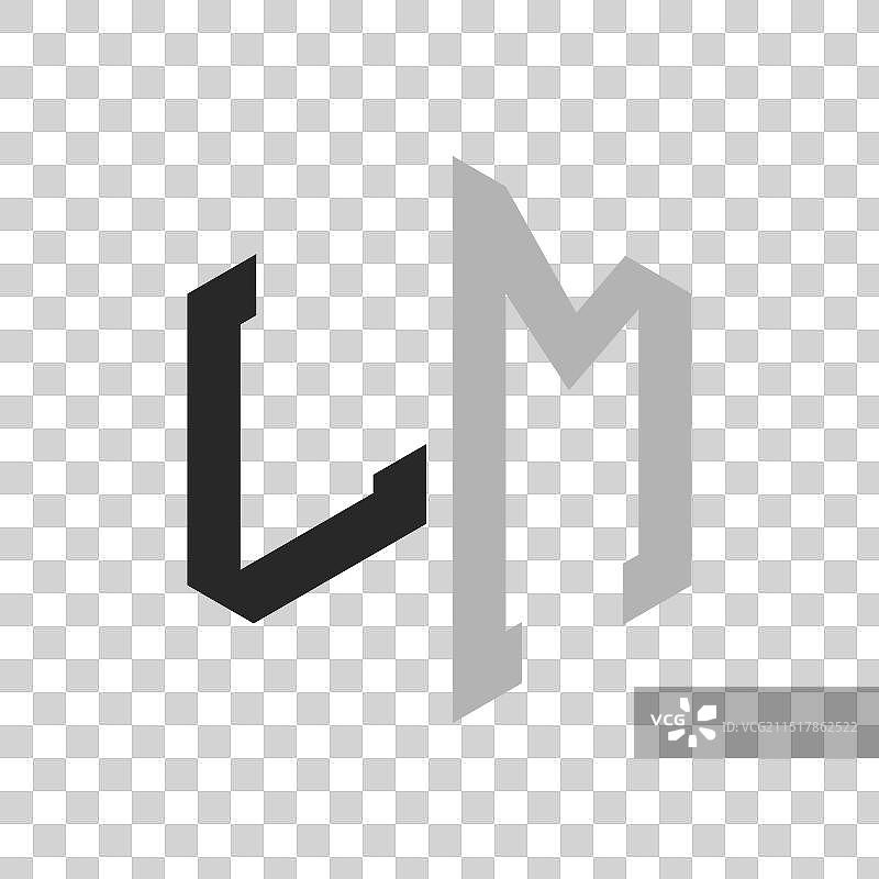现代独特六边形字母LM标志设计图片素材