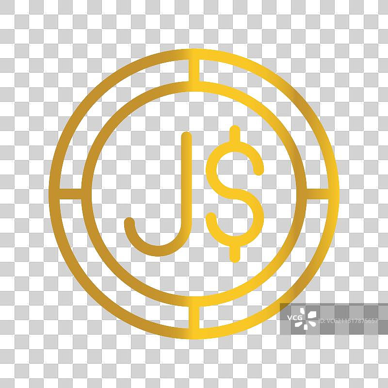 牙买加金色美元硬币图片素材