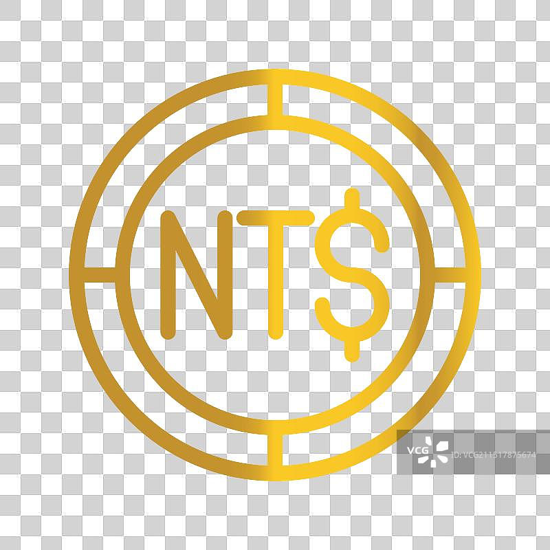 中国台湾：金色台币硬币图片素材