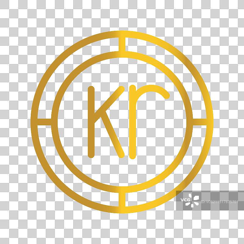 瑞典克朗金色硬币图片素材