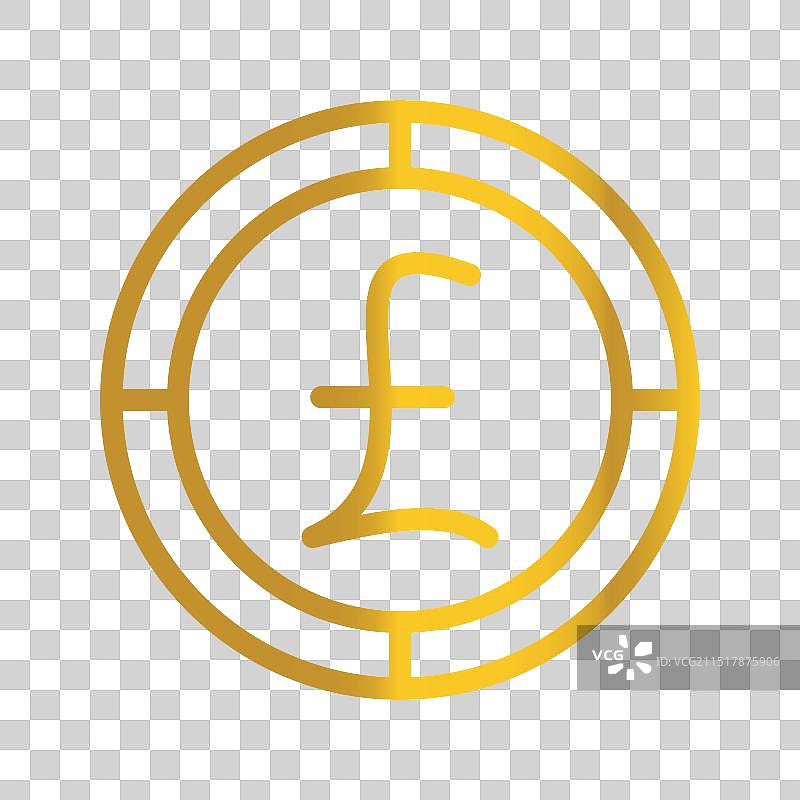 英镑金色硬币图片素材