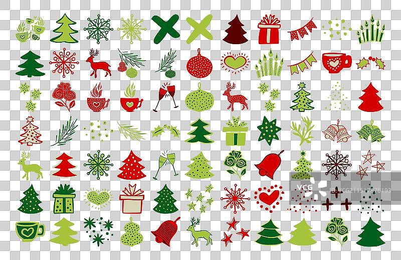 红绿圣诞涂鸦图片素材