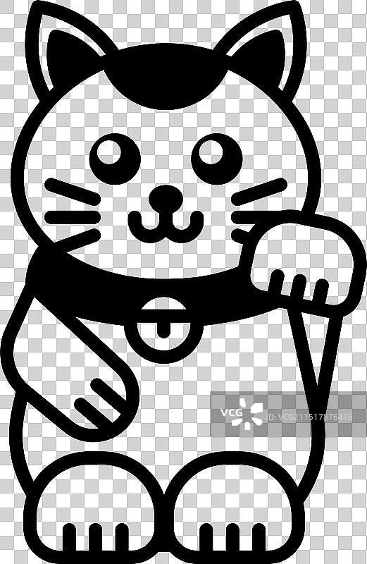 脖子上戴着铃铛的黑白猫图片素材