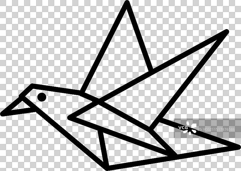 鸟的黑白素描图片素材