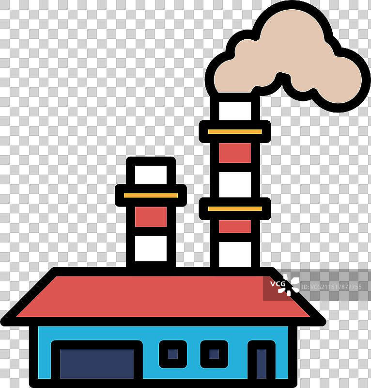 黑白工厂房屋绘画图片素材