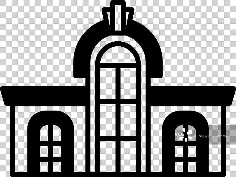 带有大型拱廊的建筑物图片素材