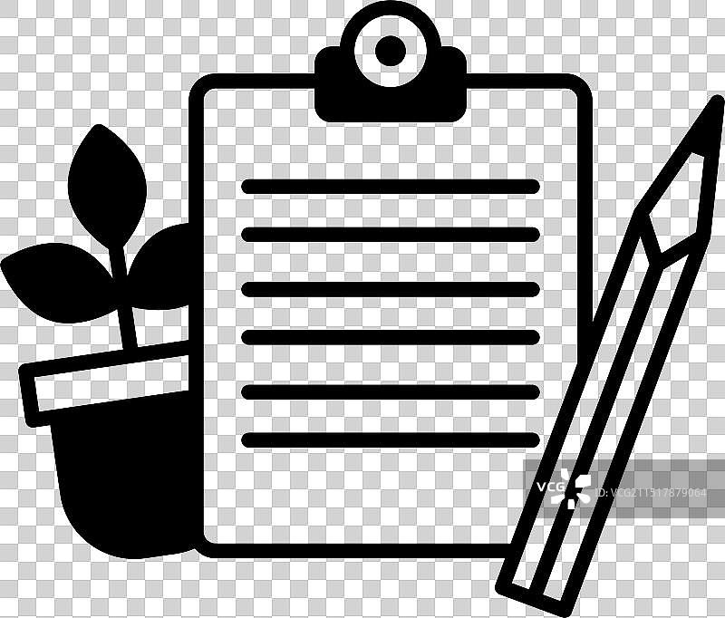 铅笔和植物的黑白素描图片素材