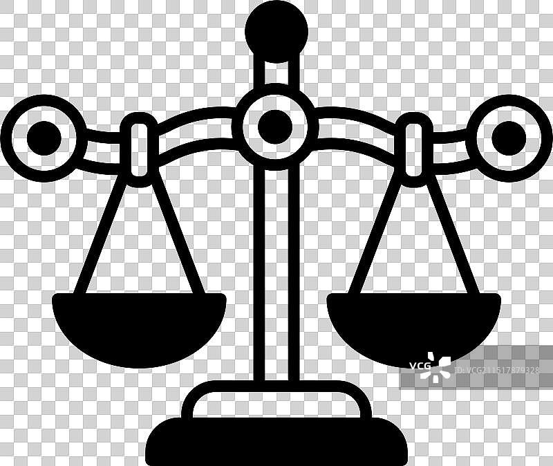 黑白手绘天平，双秤盘图片素材