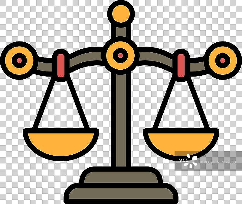 黑白手绘天平，双秤盘图片素材