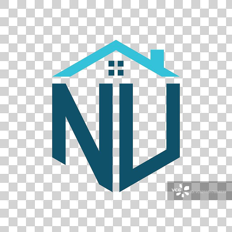 NU字母标志设计模板图片素材