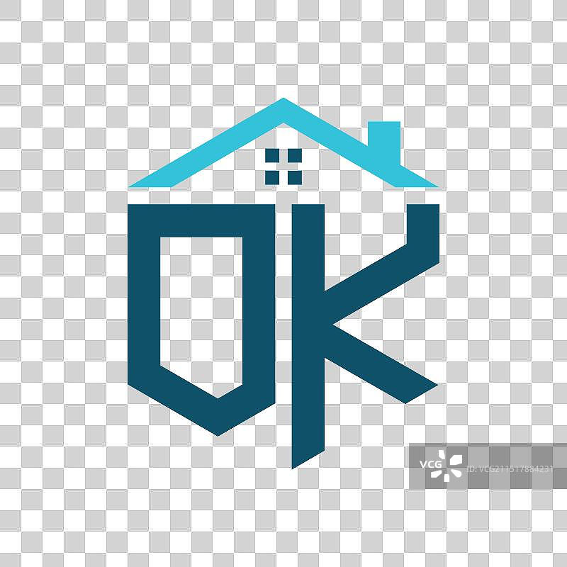 OK字母房屋logo设计模板图片素材