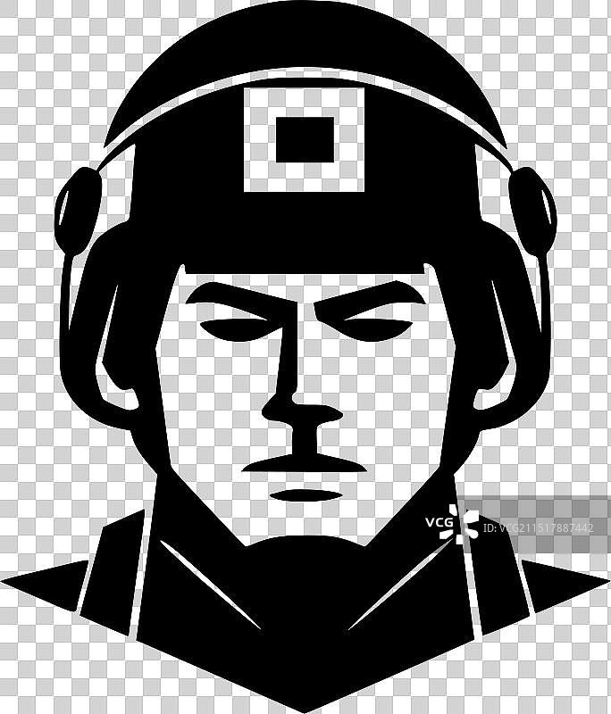 军队黑白隔离图标图片素材