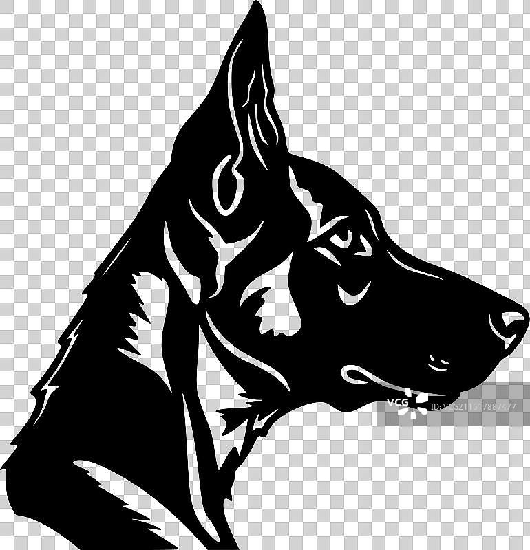 澳大利亚卡尔比犬 - 简约扁平Logo图片素材