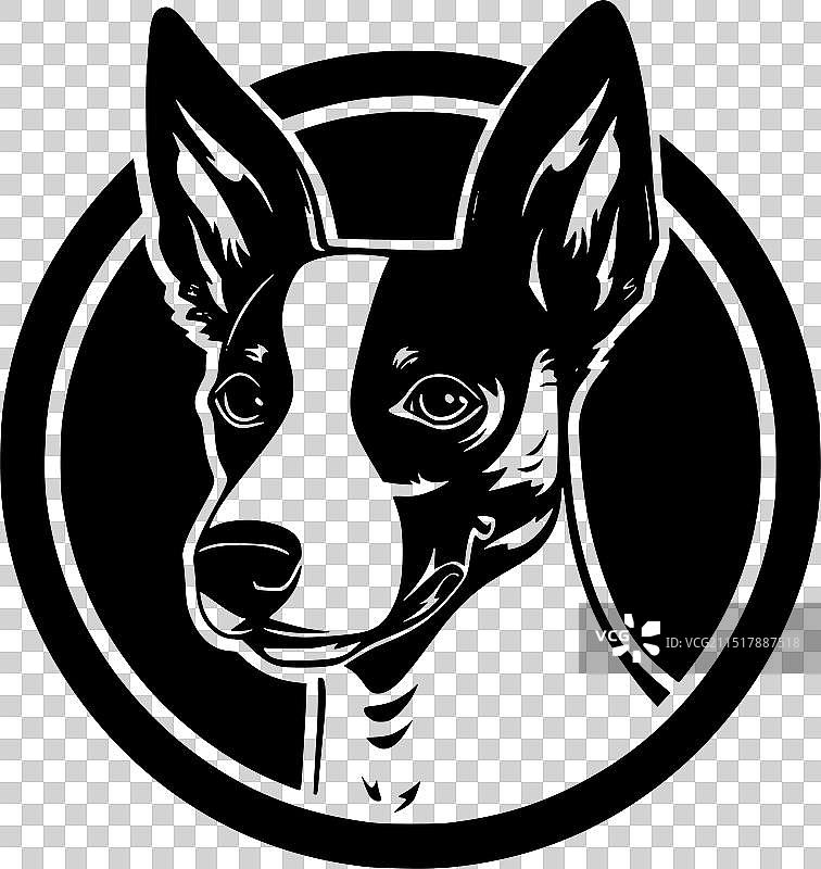 巴辛吉犬 - 简约剪影图片素材