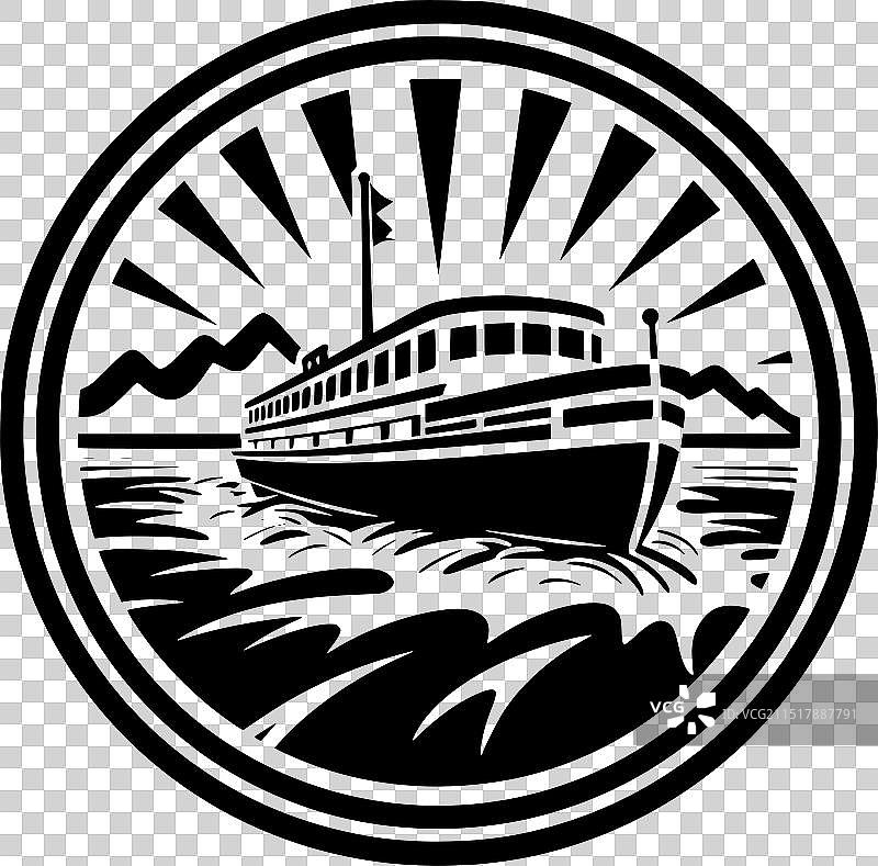 扁平风格船logo图片素材