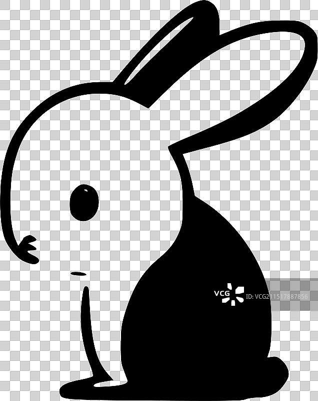 兔子-极简扁平风格Logo图片素材