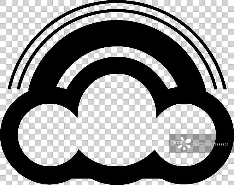 云朵黑白图标图片素材