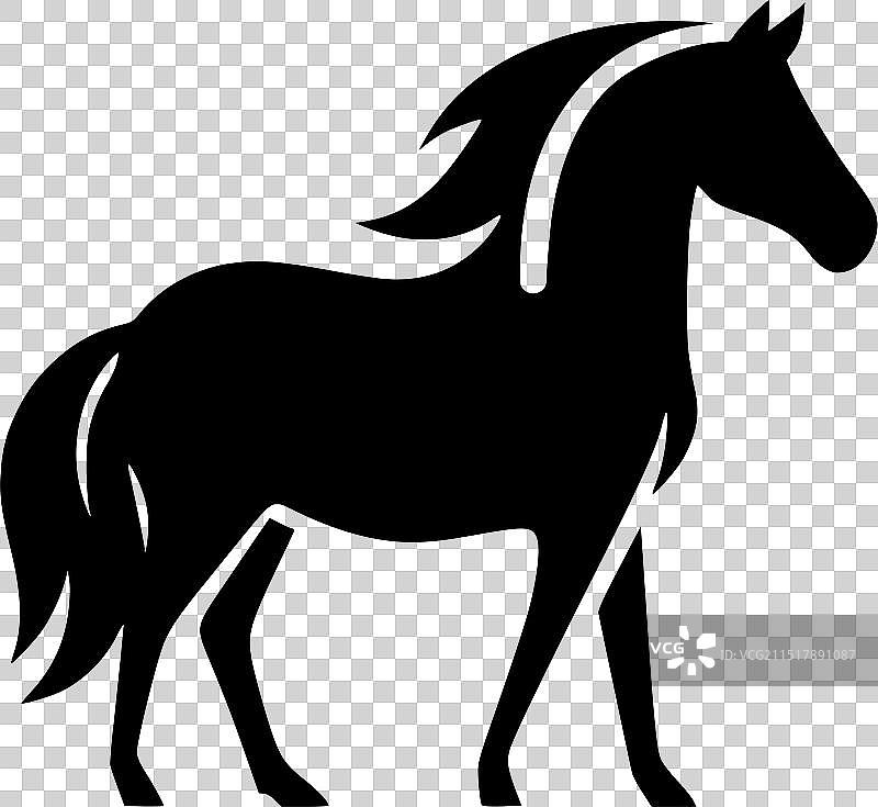 马 - 简约剪影图片素材