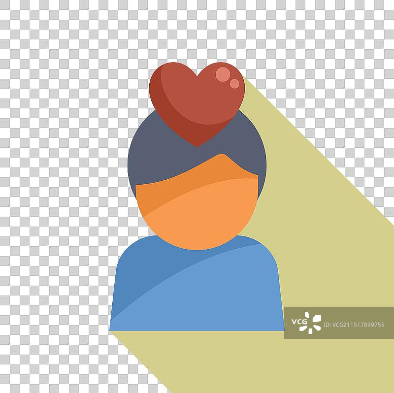 顾客思考爱情与心形图标图片素材