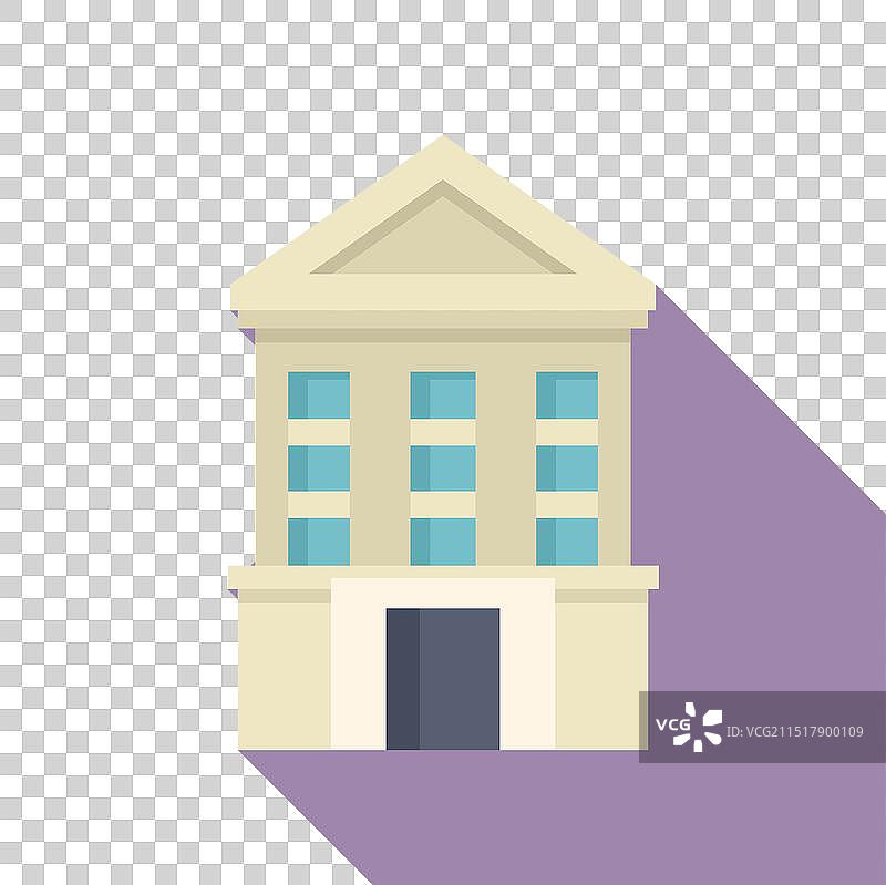 带柱子和玻璃的古典建筑立面图片素材