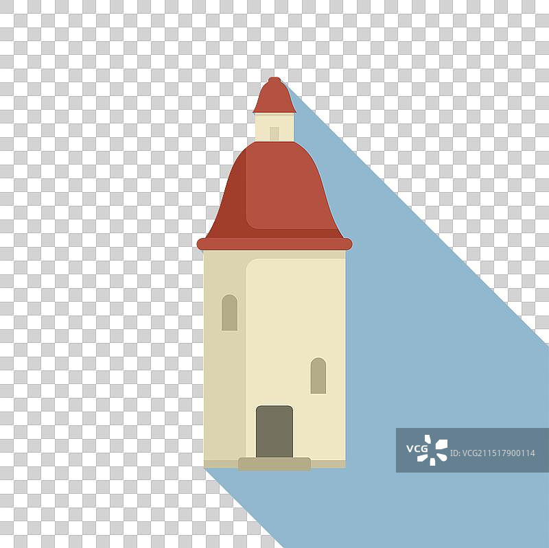 带红色屋顶的老市政厅建筑图片素材