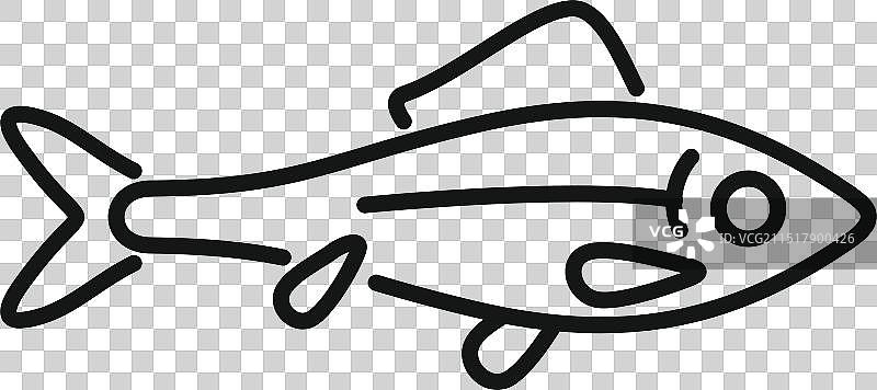 向右游动的鱼的简笔画图片素材