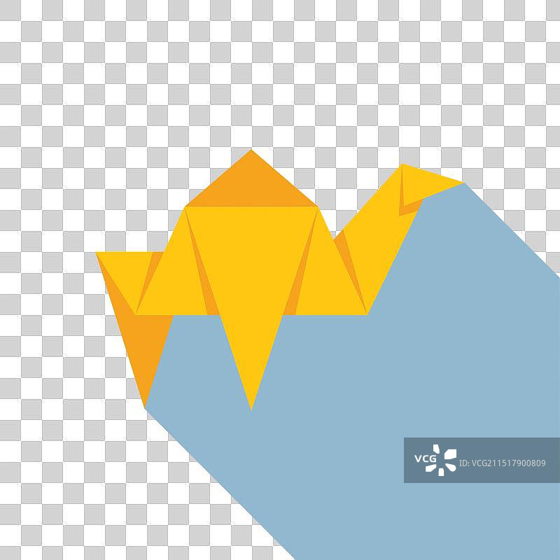 黄色折纸骆驼图片素材