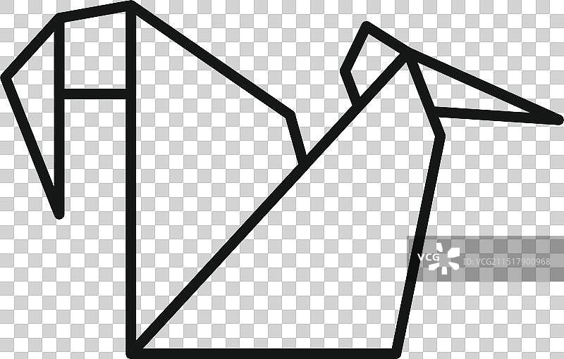 起飞的折纸鸟极简线条画图片素材