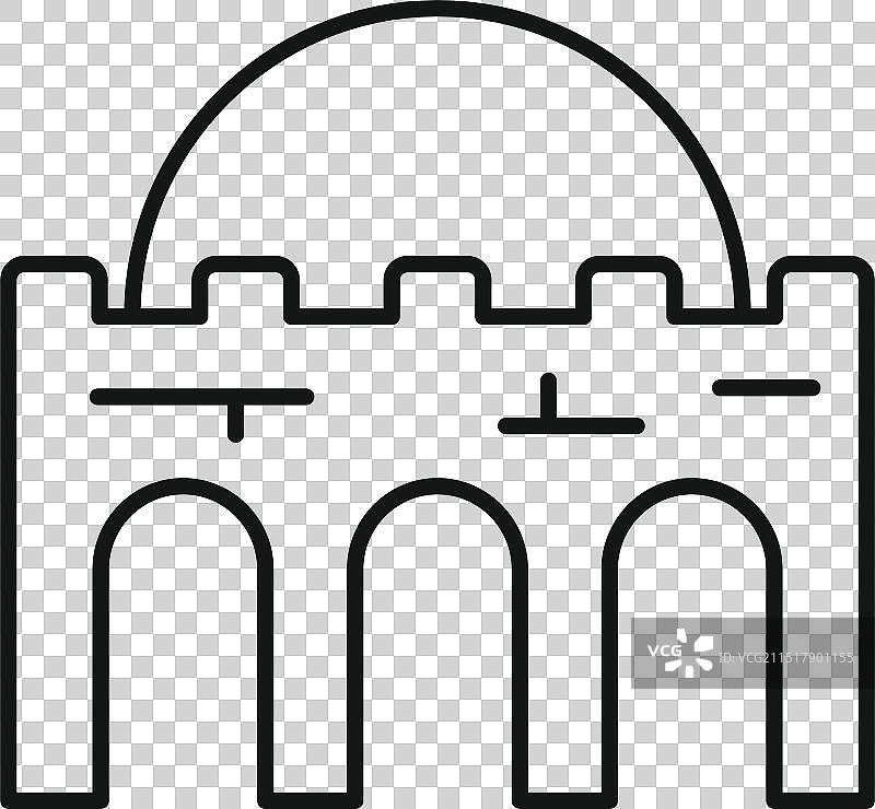 带拱门的古代输水道结构图片素材