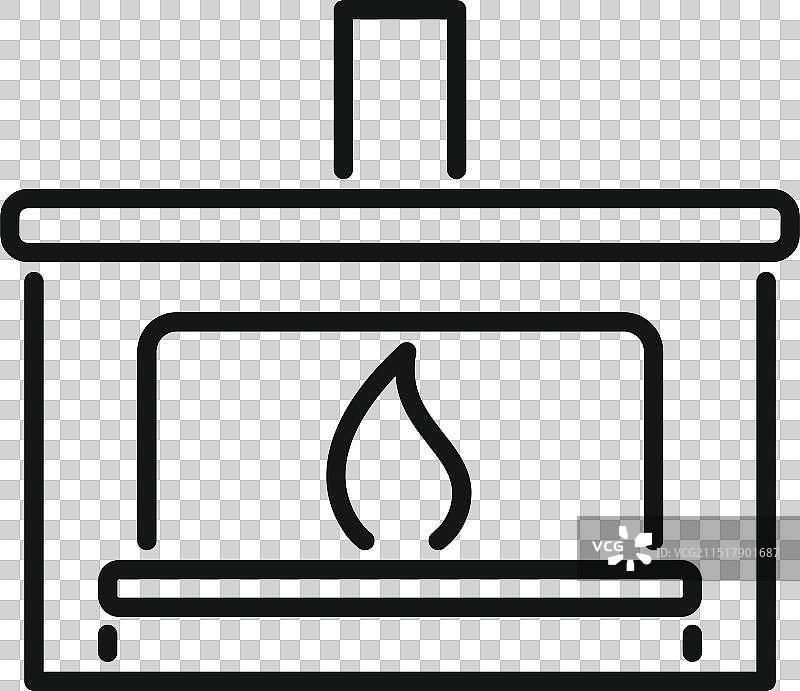 壁炉燃烧着木柴取暖图片素材