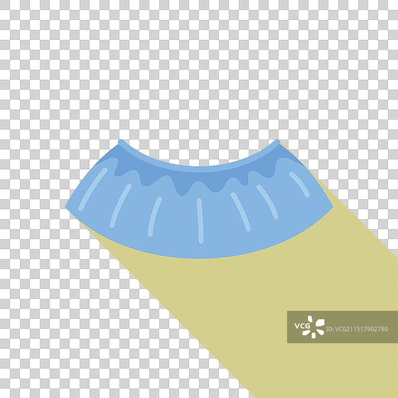 黄色背景上的蓝色褶皱裙子图片素材