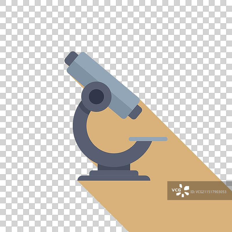 在黄色上投下长阴影的显微镜图片素材