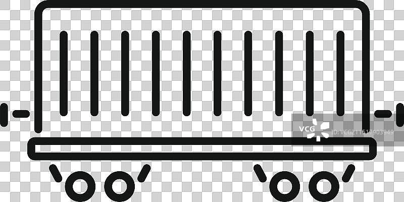 装载货运集装箱的火车车厢图标图片素材