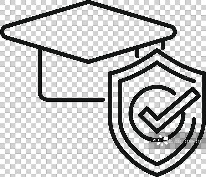 受盾牌保护的毕业帽图片素材