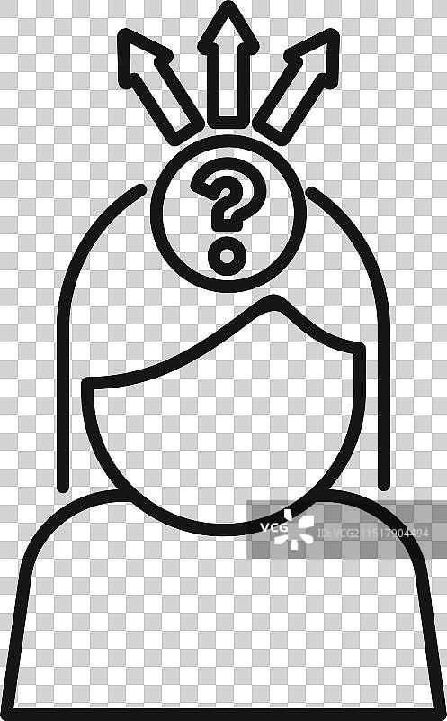 女人选择正确的思考方式解决方案图标图片素材