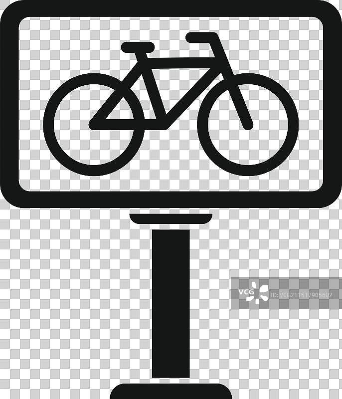 指示自行车停车区域的标志图片素材