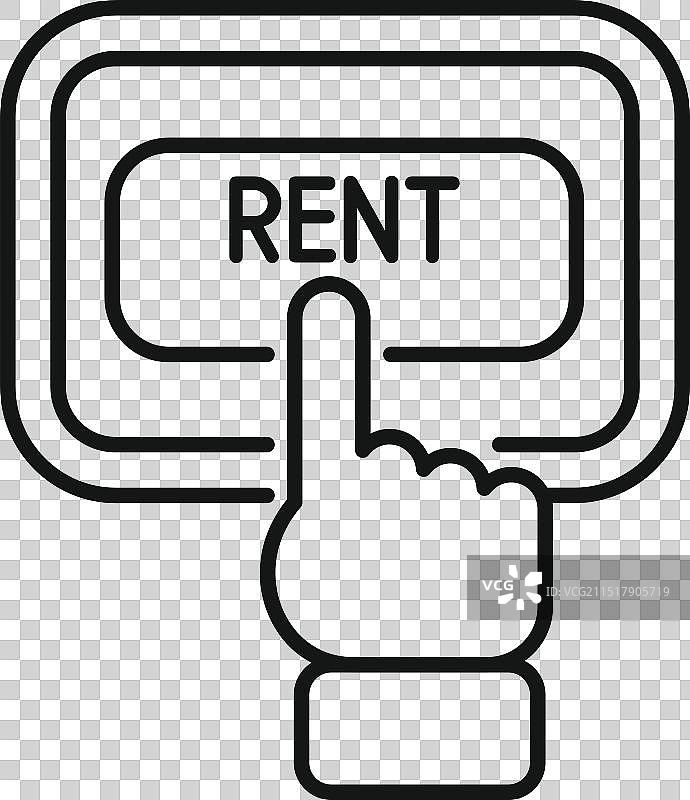 在线界面上按租赁按钮的人图片素材