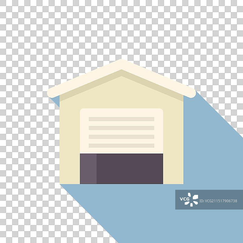 带有封闭卷帘门的存储建筑图片素材