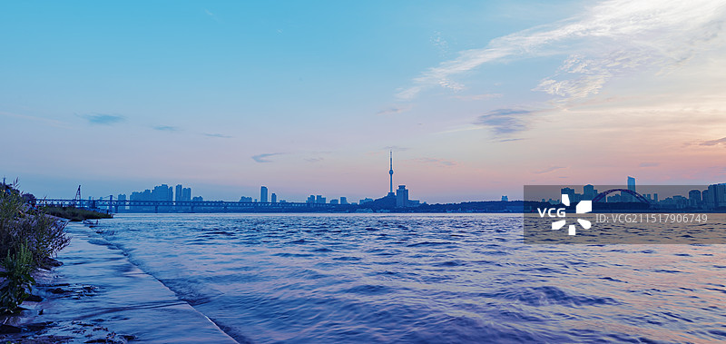 武汉长江大桥汉江大桥晚霞图片素材