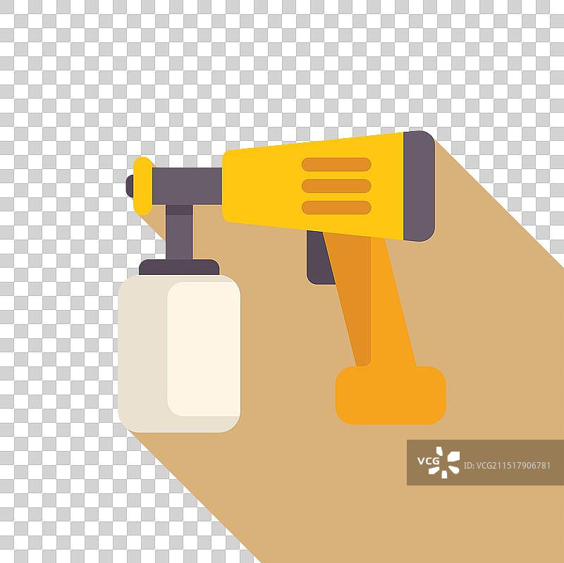 带油漆箱的电动喷漆枪图片素材
